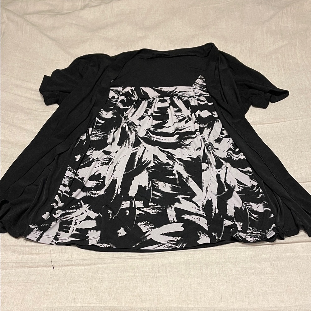 Black and White Patterned layered shirt